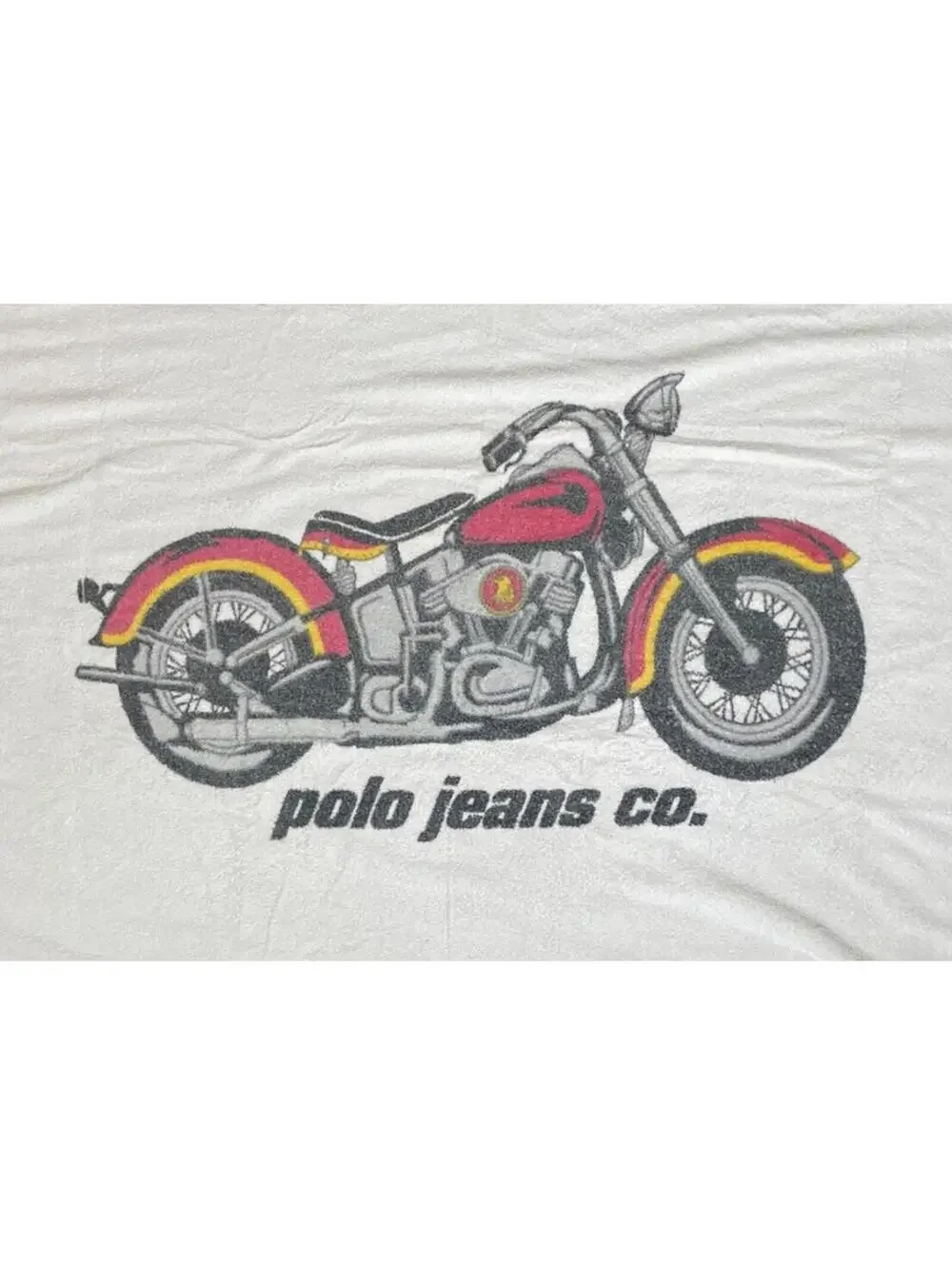 Vtg Ralph Lauren POLO JEANS COMPANY MOTORCYCLE Huge Jumbo Beach Towel